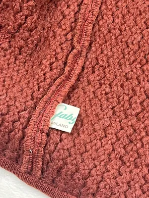 Vintage Gaby Tricot Milano Italy Textured Knit Cardigan Jacket 42 Burgundy thumbnail 4