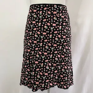 Free People New ​IRL Floral Print Slip Skirt Black Pink Combo Size 8 thumbnail 11
