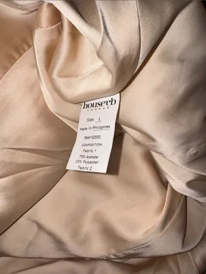 NWOT HOUSE OF CB 'Vittoria' Champagne Chiffon Floor Length Gown sz L thumbnail 9