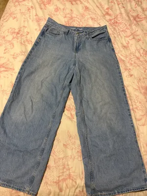 Old navy mid rise WOW baggy wide leg blue jeans thumbnail 1