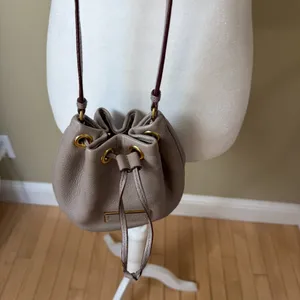 Marc by MARC JACOBS Mini Bucket Bag Crossbody Cream Grey Pebbled Leather thumbnail 3