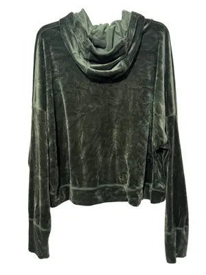 OFFLINE BY AERIE After Party Cowl Neck Velour Hoodie XXL 28” p2p Green $65 EUC thumbnail 7