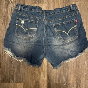 MsShe High Waisted Distressed Cut Off Blue Jean Denim Shorts Size 18 thumbnail 3