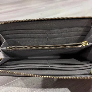 Tory Burch Perry Zip Around Continental Wallet Leather Gray thumbnail 2
