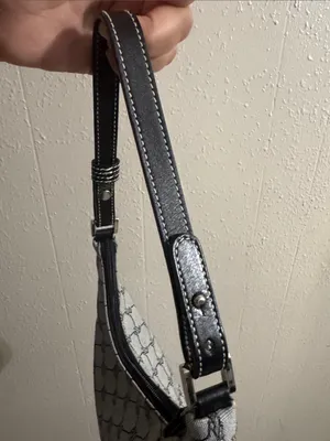 Ralph Lauren Gray Monogram Shoulder Bag with Black Trim thumbnail 4