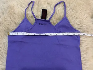 Vintage 90s Ralph Lauren Baby Tank Top Y2K Lilac Purple Cotton Crop Size S thumbnail 5