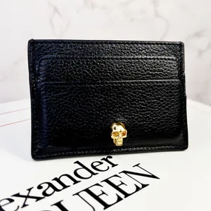 Alexander McQueen Black Leather Crystal Skull Card Holder. thumbnail 2