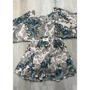Free People Paisley Floral Mini Dress Small Boho Balloon Sleeve Fall Cottagecore thumbnail 8
