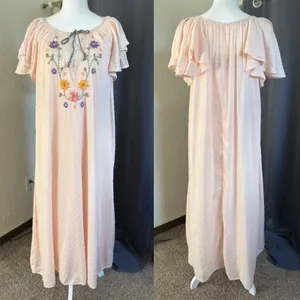 Free People Savannah Rose Midi Dress Womens Small Pink Embroidered‎ Boho NWT thumbnail 2