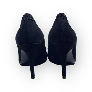 new Hale Bob ☀︎︎ Crystal Cut Out Embellished Pump Heel ☀︎︎ Black Suede ☀︎︎ 6.5M thumbnail 5