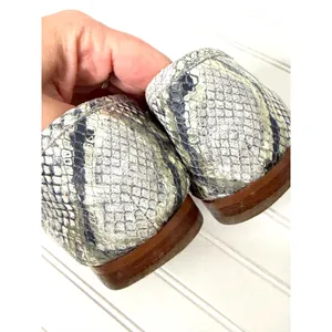 Sam Edelman Loraine Snakeskin Leather Bit Loafers Grey Black Gold Womens 8M thumbnail 7