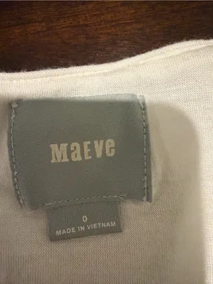 Maeve white and black Dress with Tan Stripe Ruffle Hem size 0 side pockets thumbnail 3