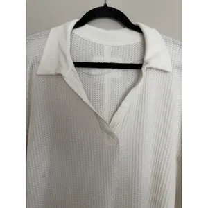 Free People We The Free Travis Polo Top Ivory Women's Size Small thumbnail 3