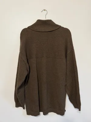 Free People Beach Turtleneck Knit Sweater Size Small Oversized Brown Fall thumbnail 5