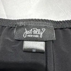 Just Polly NY Women's M Black Ruched Bubble Tube Top Strapless Stretch thumbnail 2