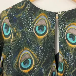 Show Me Your Mumu Donna Michelle Feather Print Tunic Top Dress Womens Large thumbnail 4