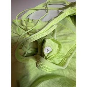 Lululemon Size 6‎ Neon yellow green Athletic Tank Top Built-In Bra Activewear thumbnail 6