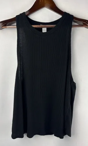 Women’s Eberjey Small Black Ribbed Tank Top thumbnail 1