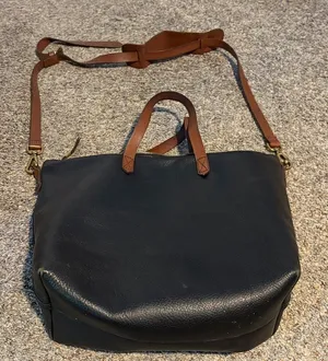Madewell Leather Zip Top Transport Tote thumbnail 1