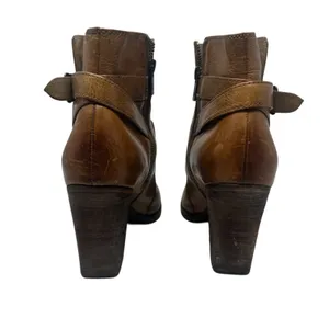 Frye Patty‎ Riding Bootie Brown Leather Harness Ankle Boots Heel Womens 7.5M thumbnail 10
