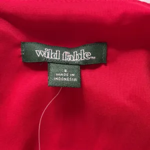Red Wild Fable Small Dress Mini Ruffle Bell Sleeve Ties Small Festive Holiday‎ thumbnail 6