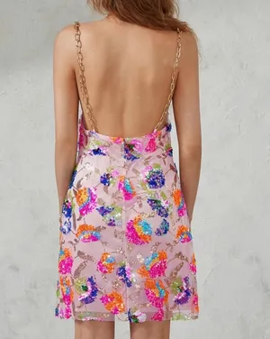 Amazon Pink sequins colorful dress thumbnail 2