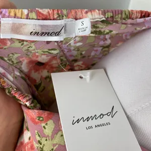 Inmod Pink Floral Puff Sleeve Open Tie Back Maxi Dress Small Romantic Feminine thumbnail 8