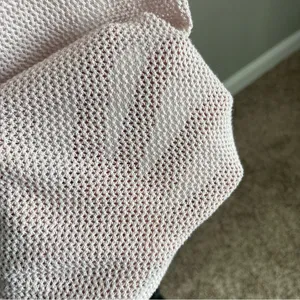 ZARA | Pink Loose Knit Lightweight Short Sleeve Top Sz L thumbnail 7