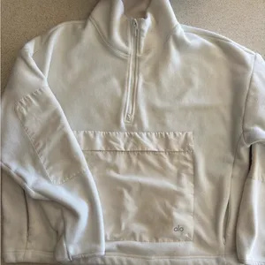 Alo White Polar Fleece Half-Zip Pullover fits medium or large thumbnail 1