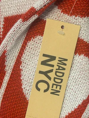 NWT Madden NYC Small Red Cream Heart print Vneck Cropped Knit valentine sweater thumbnail 6