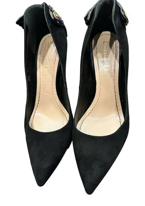 Christian Dior Bee Accent Suede Slingback Pumps size 36.5 thumbnail 1