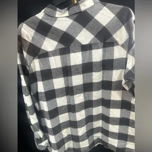 NWT Columbia womens black white buffalo check plaid flannel shirt XXL retail $90 thumbnail 3