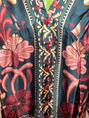 Farm Rio‎ Seashell Tapestry Teal Mini Dress NWT XXS Boho thumbnail 11
