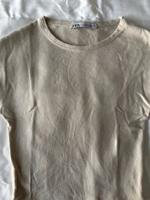 Beige Cropped Short Sleeve Tee From Italy thumbnail 2