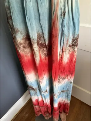 Bohemian Tie-Dye Halter Maxi Dress with Smocked Bodice thumbnail 4