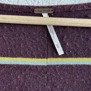 Free People Make You Mine Sweater Sz M Striped Crop 90’s Oversized thumbnail 4