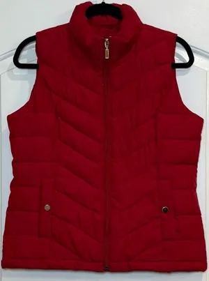 Charter Club Red Quilted Vest Size S thumbnail 1