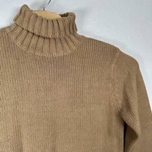 Orvis Turtleneck Sweater Womens Size‎ Medium Tan Brown Knit Cotton Blend Classic thumbnail 2