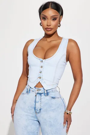 Mini Vest Top Light Blue Denim Small thumbnail 1