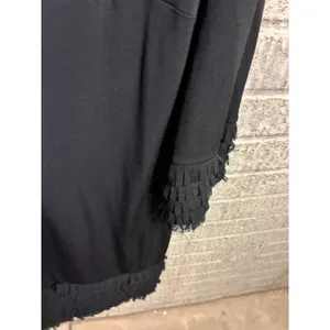 Donna Morgan Black Fringed Dress‎ Boat Neck 3/4 Sleeve Size 2 thumbnail 3