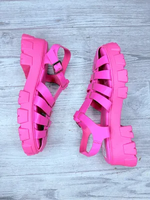 Nwt Portland Boot Company Pink Fisherman Platform Sandals shoes size 9 thumbnail 2