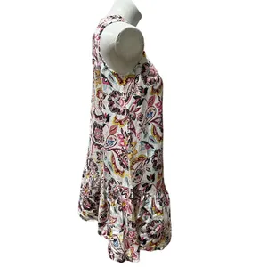 LOFT Women's Paisley Floral Swing Dress Size 2 Standard Knee Length Sleeveless thumbnail 3