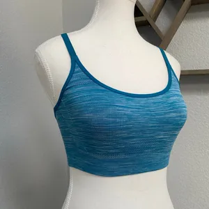Under Armour Heather Teal Blue Sports Bra Activewear Gym Workout Casual thumbnail 2