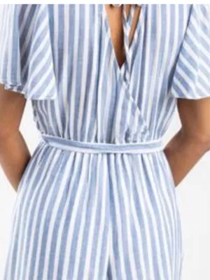 ALTAR’D STATE Blue And White Striped Romper thumbnail 2