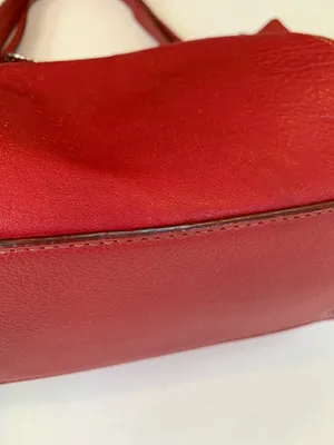 Vintage Y2K Marc Chantal Classic Ruby Red Pebbled Leather Shoulder Bag Purse thumbnail 3