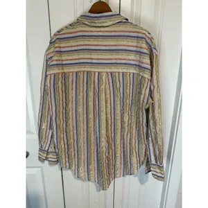 Boden Multicolored Shimmer Long Sleeve Button Up Top size 10 thumbnail 4