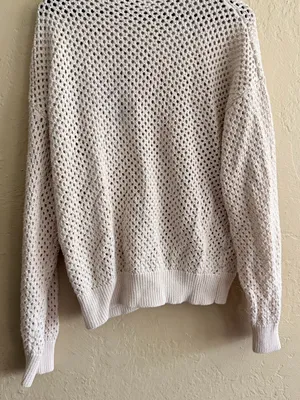 Sanctuary Cream Open-Weave Zip Front Cardigan thumbnail 4