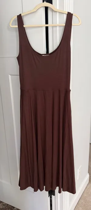 Reformation Rou‎ Knit Dress cafe brown sleevless thumbnail 1