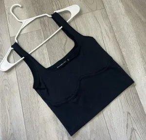 Abercrombie & Fitch Tank Top seamless crop corset womens Black xsmall going out thumbnail 1
