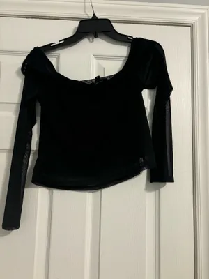 See You Monday Black Long sleeve crop top thumbnail 3